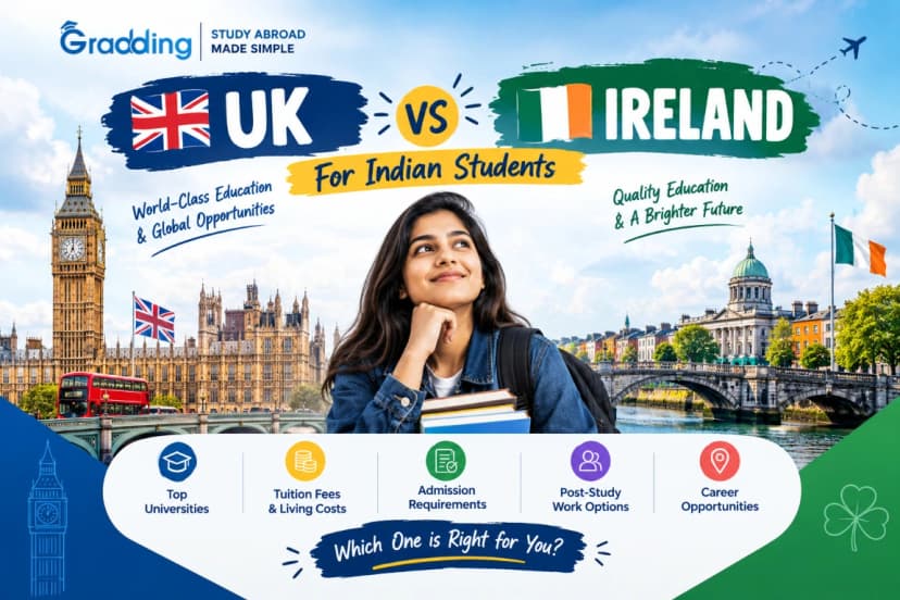 UK vs Ireland for Indian Students 2027: Fees, Jobs & Visa