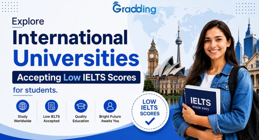 Explore International universities accepting low IELTS scores for students. 50+ Universities Accepting Low IELTS Scores in 2026: Country-Wise List