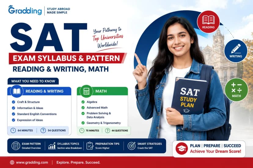 Check section wise syllabus for SAT exam 2026 for students SAT Exam Syllabus 2026: Reading, Writing & Math Pattern