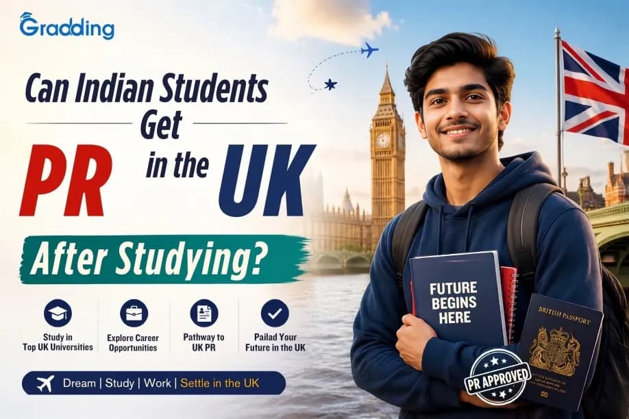 Can Indian Students Get PR in the UK After Studying – 2026 Guide Indian student exploring UK PR and ILR options after graduation, including study visas, work visas, and settlement pathways.