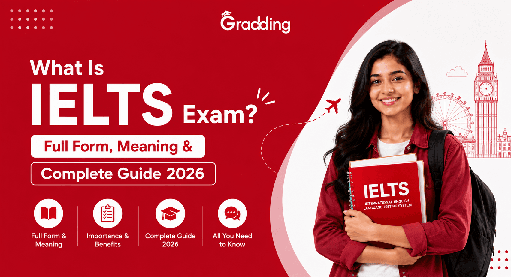 IELTS Exam 2026: Format, Bands & Eligibility Criteria Let us discover full detail about IELTS exam covering listening, reading, writing and speaking | Gradding.com