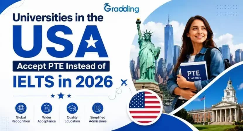 Study in USA Without IELTS 2026 – Universities, Visa & Admission Guide Study in USA Without IELTS 2026 guide showing universities, admission process, visa requirements, and English test alternatives for Indian students.