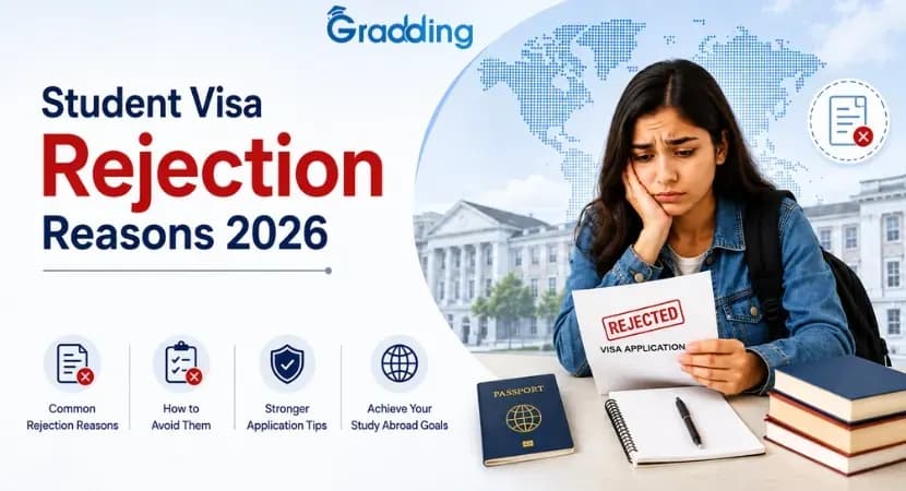 Student Visa Rejection Reasons 2026 Student Visa Rejection Reasons 2026 showing common causes of visa refusal and tips to avoid student visa rejection.