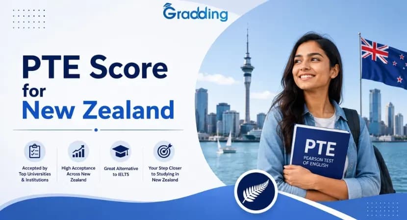 PTE Score for New Zealand Understand Minimum PTE Score for New Zealand with Gradding.com