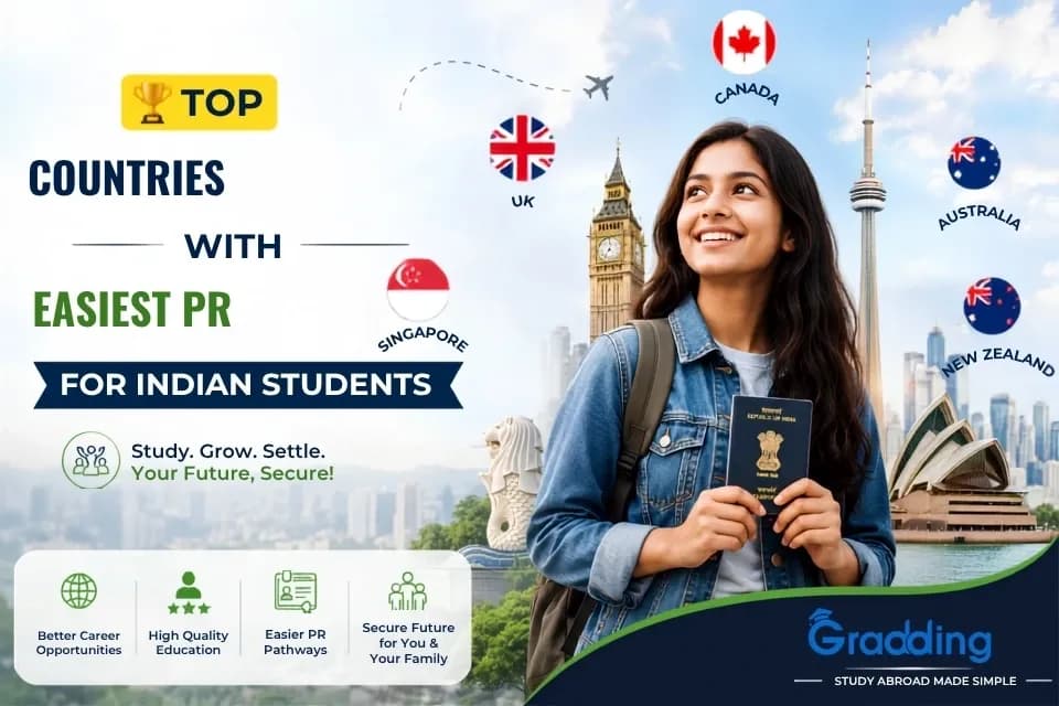 Which Country is Easiest for Indian Students to Get PR? Find Which Country is Easiest for Indian Students to Get PR? | Gradding.com