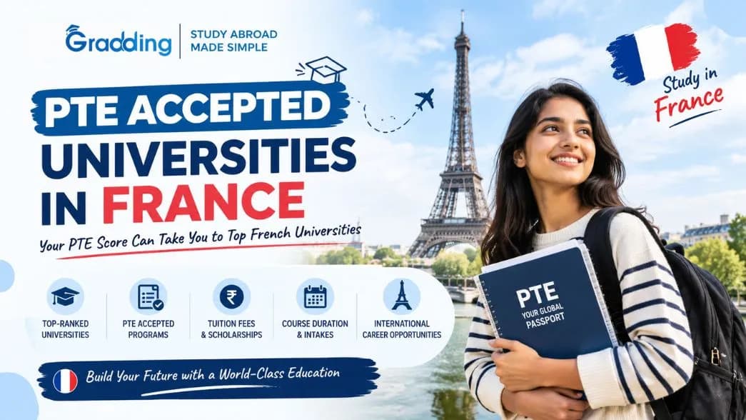 PTE Accepted Universities in France 2027-28 PTE accepted universities in France for 2027-28 and their score requirements
