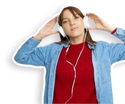 girl with headphone image
